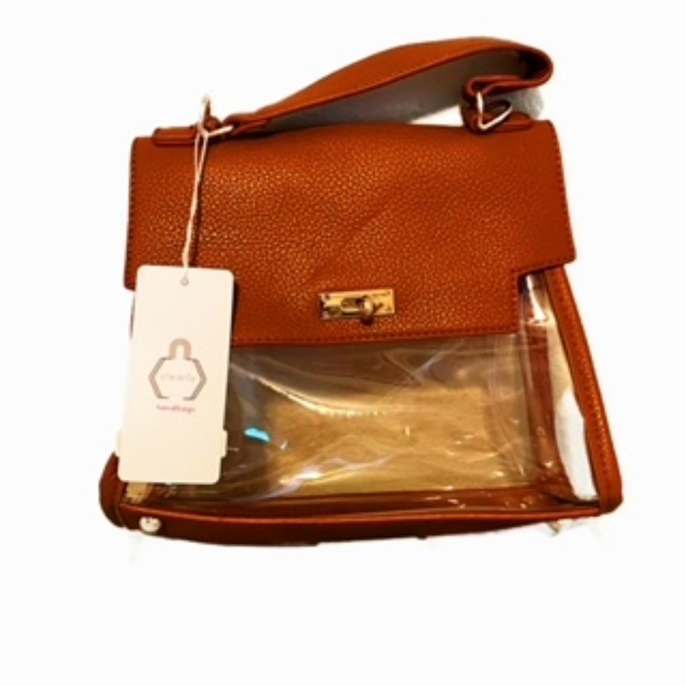 Clearly Handbags Stadium Approved Pebbled Leather Purse